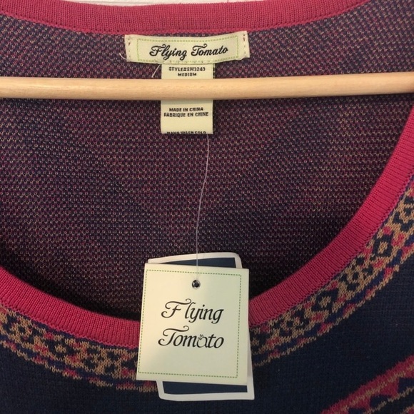 Patterned navy dress - Picture 3 of 3